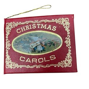 Vintage Red Christmas Carols Tree Ornament
